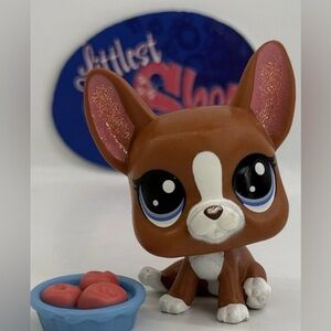 Littlest Pet Shop Brown and White Small Dog kids Toy
